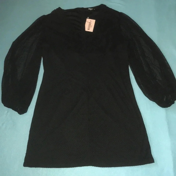 𝅺MISSGUIDED mini dress polkadot print balloon sleeves NWT size 20 - Picture 1 of 11